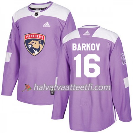 Miesten NHL Florida Panthers Pelipaita Aleksander Barkov 16 Adidas 2017-2018 Violetti Fights Cancer Practice Authentic